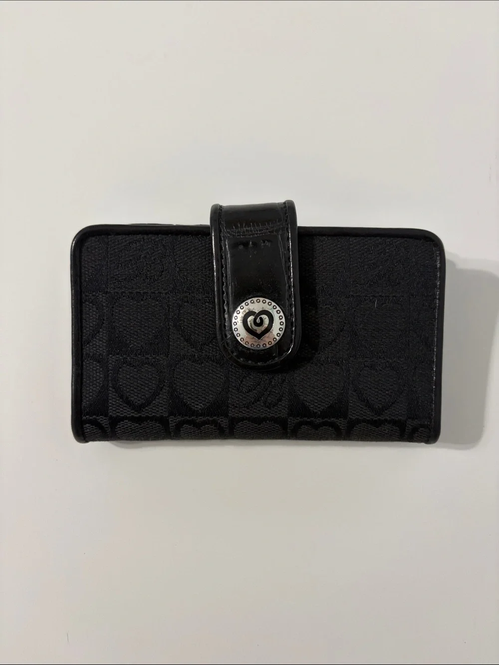 Brighton Black Women's Wallet with Heart Pattern